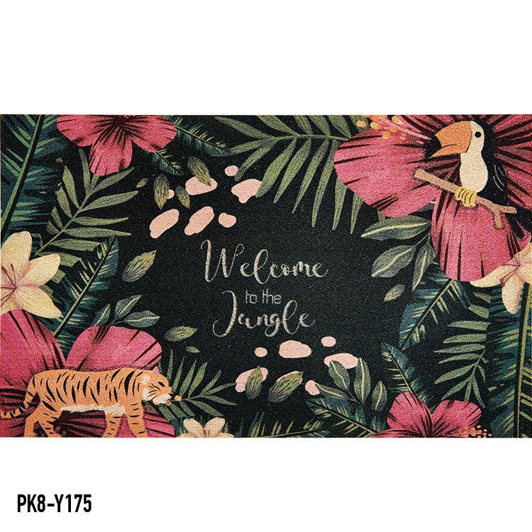 Surtido de fibra de coco sintética digital láser "Home Sweet Coir". Alfombras de goma