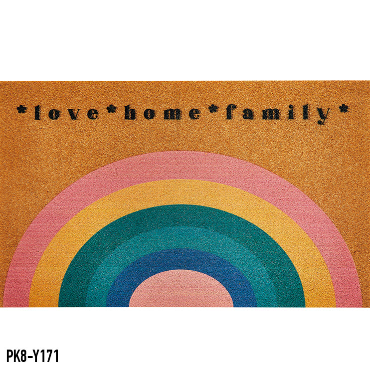 Surtido de fibra de coco sintética digital láser "Home Sweet Coir". Alfombras de goma