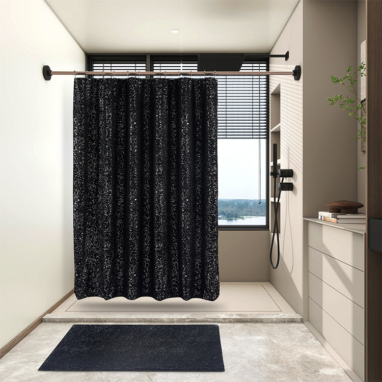 14 Piece Sedona Metallic Bath Set - Blackout-Black with Silver Foil