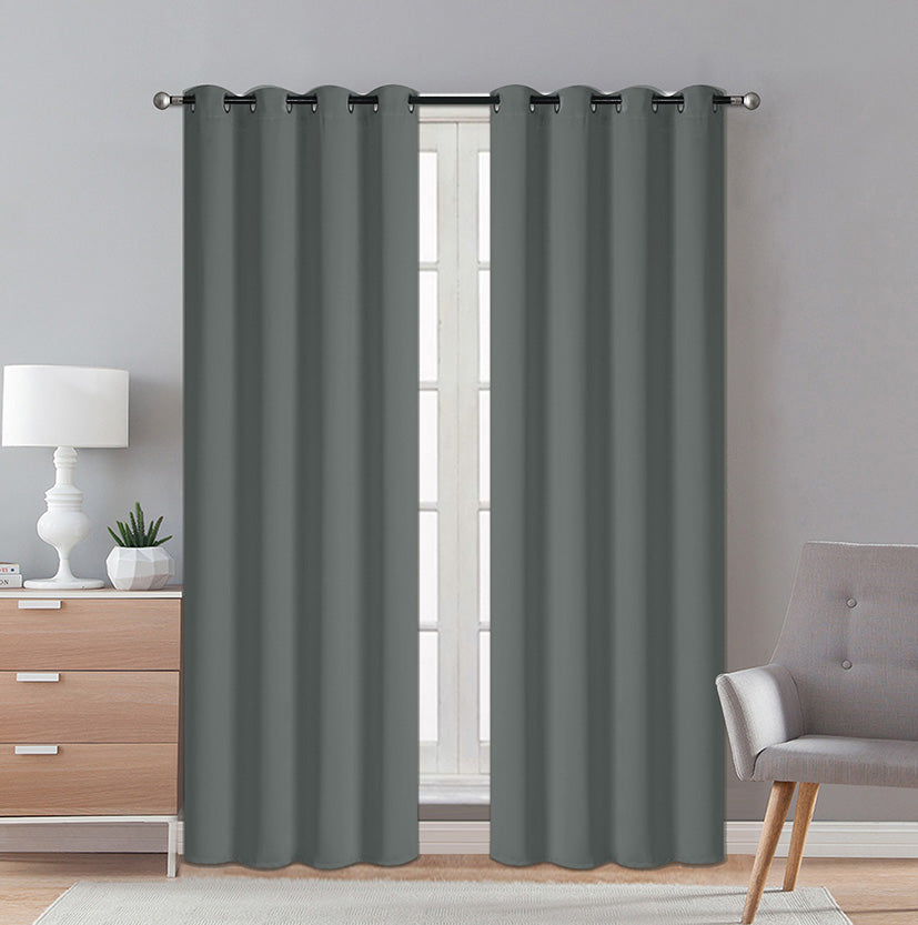 2 PIECE THERMAL BLACKOUT WINDOW CURTAIN - (SOLID CASE PACK 12 ITEMS IN A CASE)