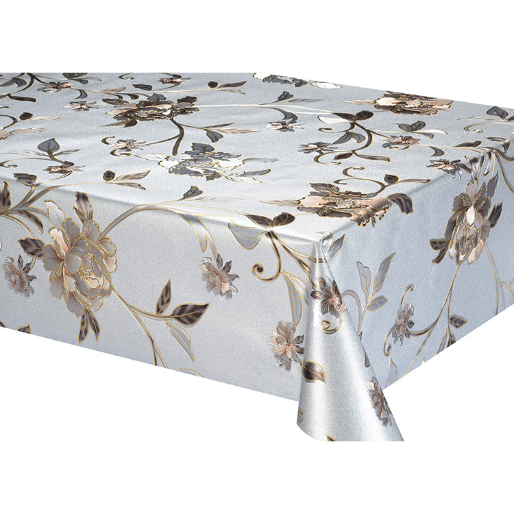 METALLIC PVC WITH FABRIC BACKING TABLECLOTH-(SOLID CASE PACK 2 ITEMS PER CASE)