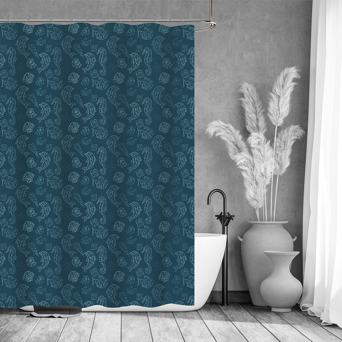 13 PC METALLIC SEDONA SHOWER CURTAIN (NEW ARRIVAL)-(ASSORT CASE PACK 24 ITEM PER CASE 6 EACH DESIGN)