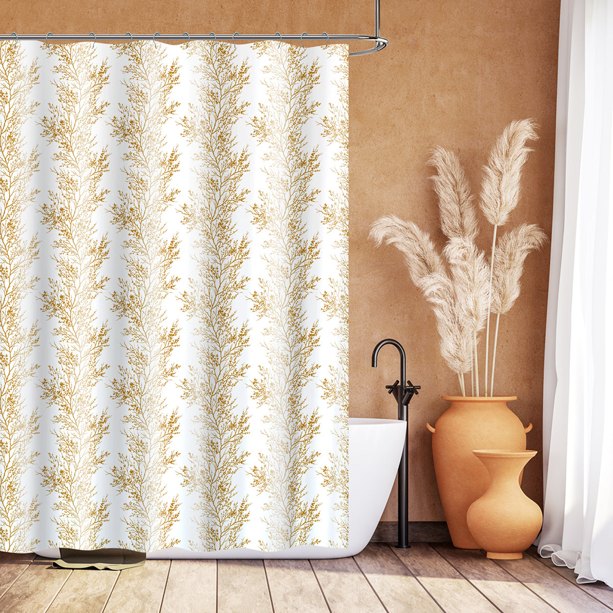 13 PC METALLIC SEDONA SHOWER CURTAIN (NEW ARRIVAL)-(ASSORT CASE PACK 24 ITEM PER CASE 6 EACH DESIGN)