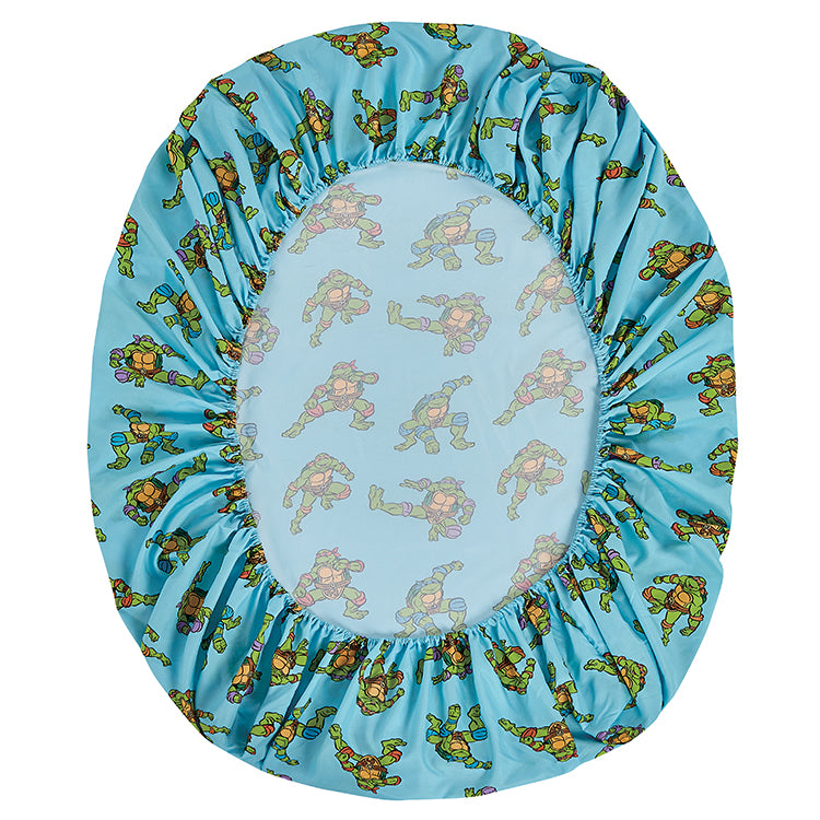 3 Piece "Retro & Ready to Fight" TMNT Twin Nickelodeon Bed sheet Set