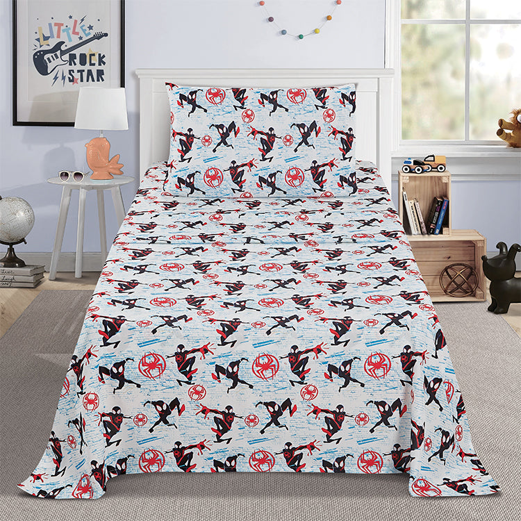 3 Piece "Escape" Miles Morales Twin Marvel Bed sheet Set