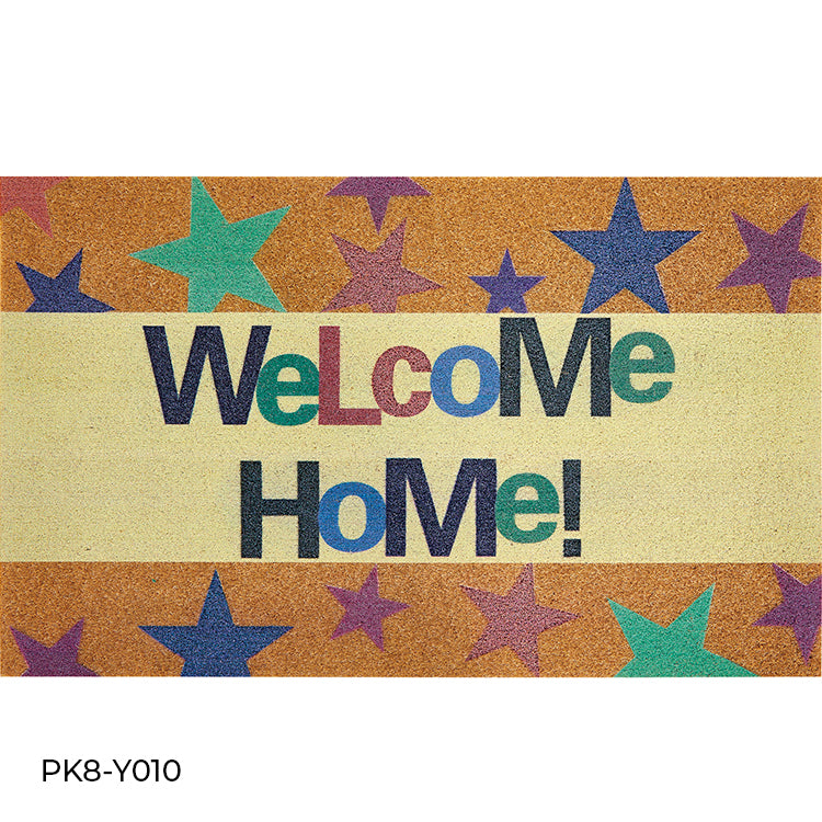 "WELCOME MEOW COIR" LASER DIGITAL SYNTHETIC RUBBER MATS-(ASSORTED CASE PACK 12 ITEMS PER CASE)