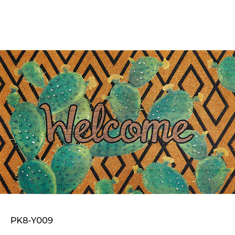 "WELCOME MEOW COIR" LASER DIGITAL SYNTHETIC RUBBER MATS-(ASSORTED CASE PACK 12 ITEMS PER CASE)