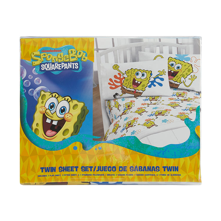3 Piece “Welcome to Bikini Bottom” SpongeBob Twin Bed sheet Set