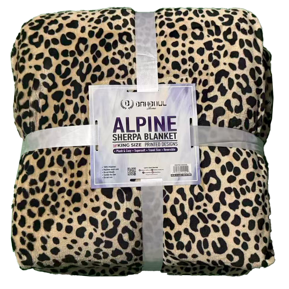 Alpine Sherpa Blanket Printed Design Plush Blanket