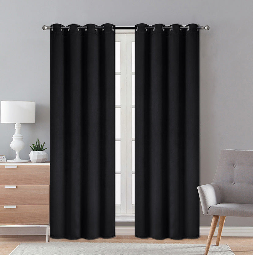 2 PIECE THERMAL BLACKOUT WINDOW CURTAIN - (SOLID CASE PACK 12 ITEMS IN A CASE)