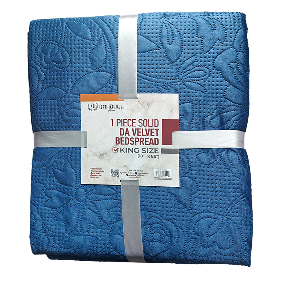 DA Velvet Bedspread Queen Size Soft Microfiber Bedspread