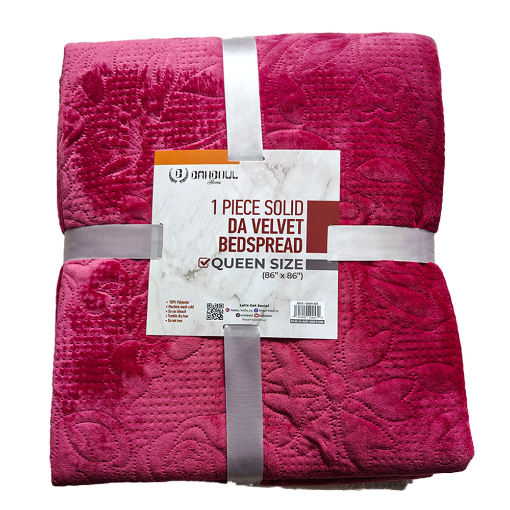 DA Velvet Bedspread Queen Size Soft Microfiber Bedspread