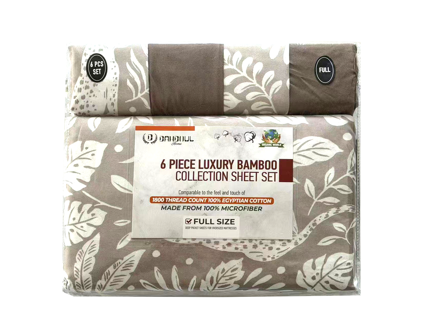 Luxury Bamboo Collection 6 Piece Printed Sheet Set