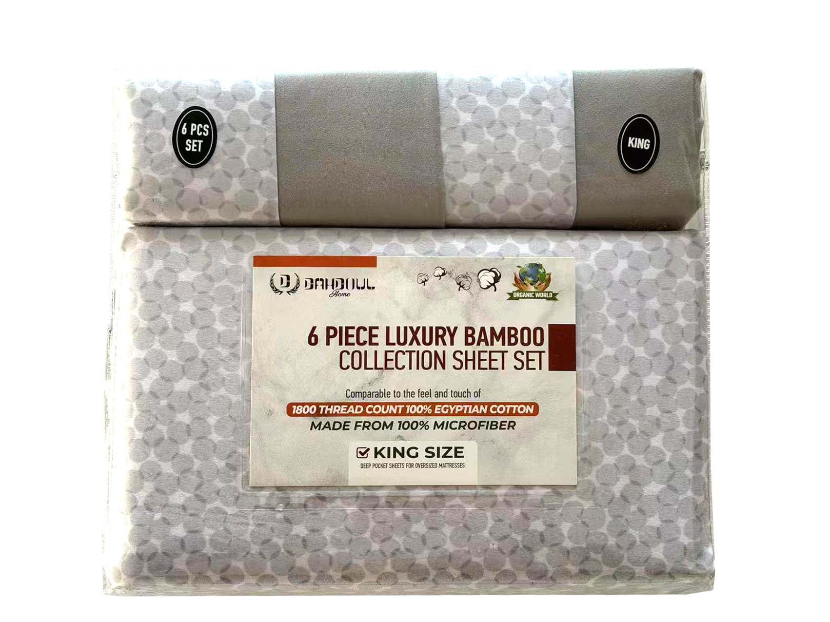 Luxury Bamboo Collection 6 Piece Printed Sheet Set