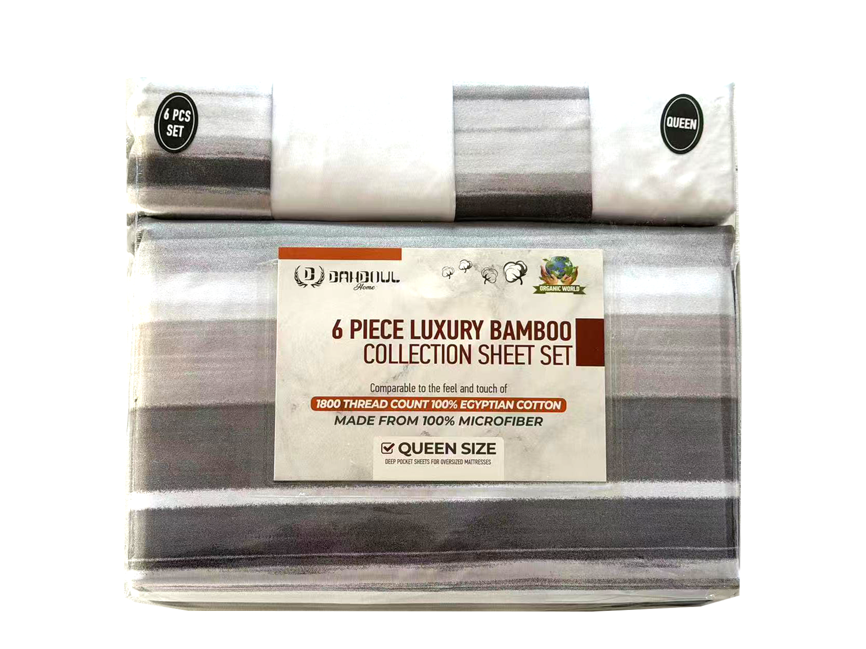 Luxury Bamboo Collection 6 Piece Printed Sheet Set