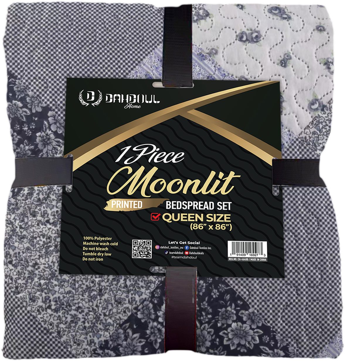 Moonlit Printed Bedspread Collection with Assorted Floral and Botanical Patterns, 100% Microfiber Quilted Bedspread