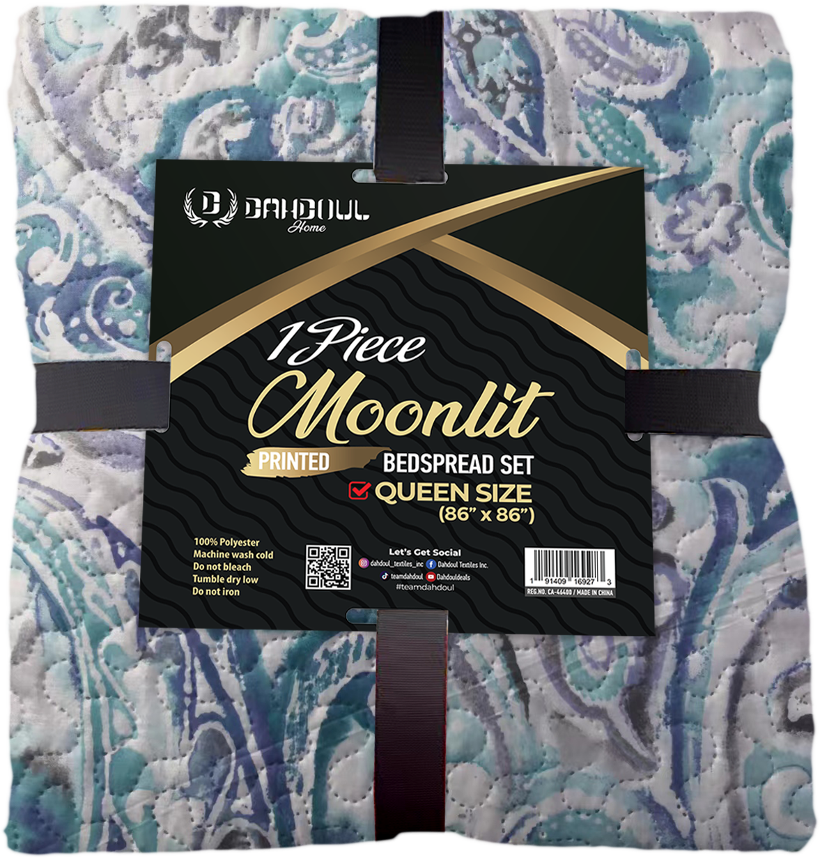 Moonlit Printed Bedspread Collection with Assorted Floral and Botanical Patterns, 100% Microfiber Quilted Bedspread
