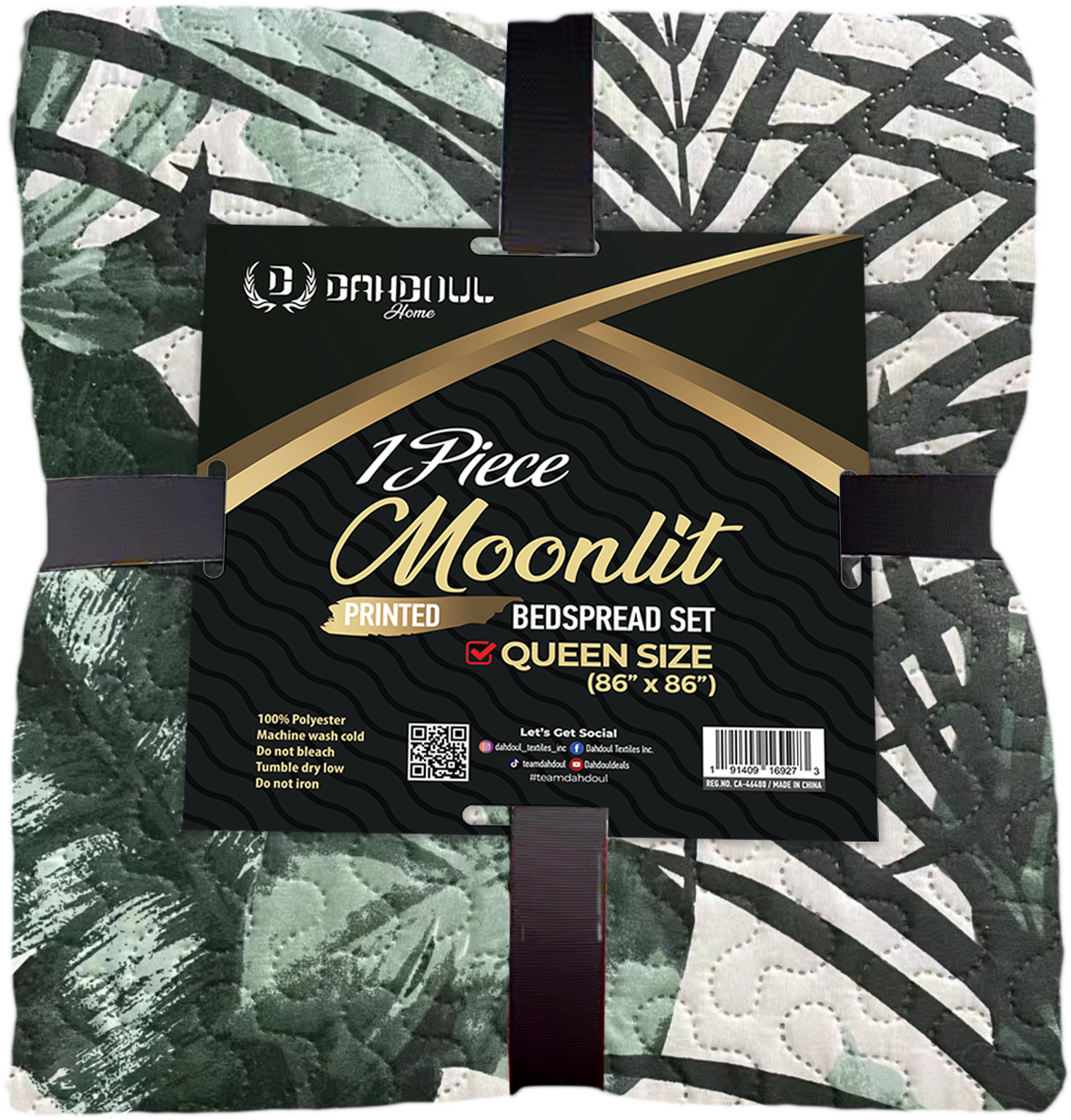 Moonlit Printed Microfiber Bedspread with Floral Designs