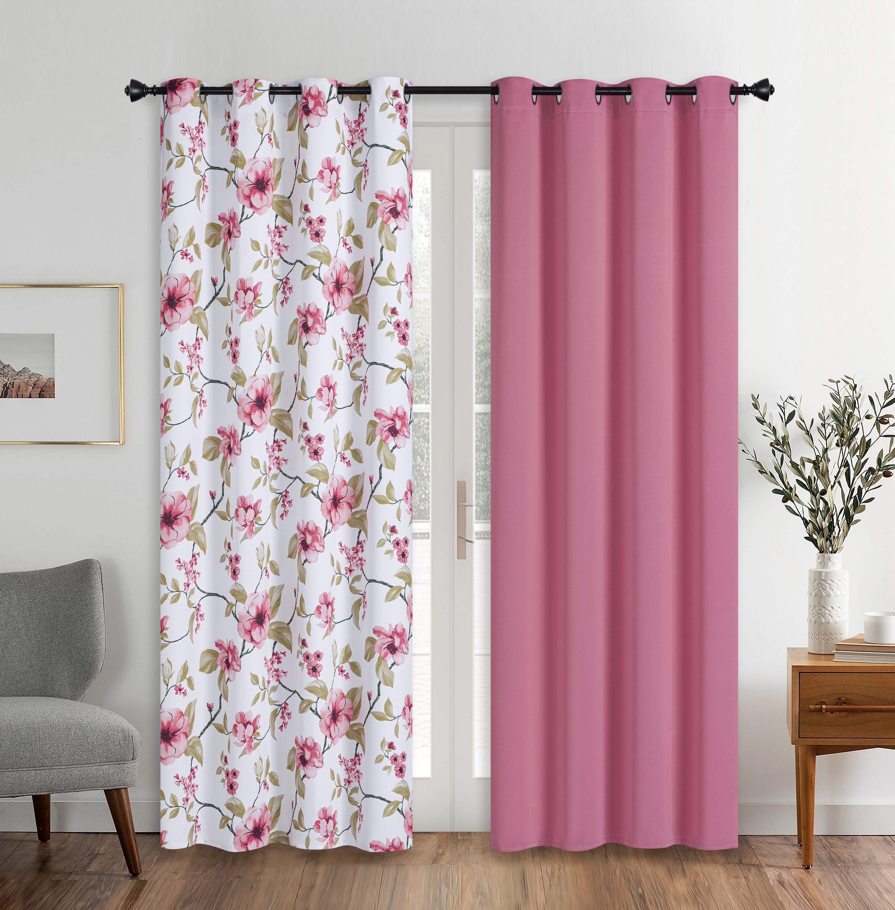 "RS-1 ROSE PINK" REAL SHADE BLACKOUT (NEW ARRIVAL) WINDOW CURTAIN-(SOLID CASE PACK 12 ITEM PER CASE)