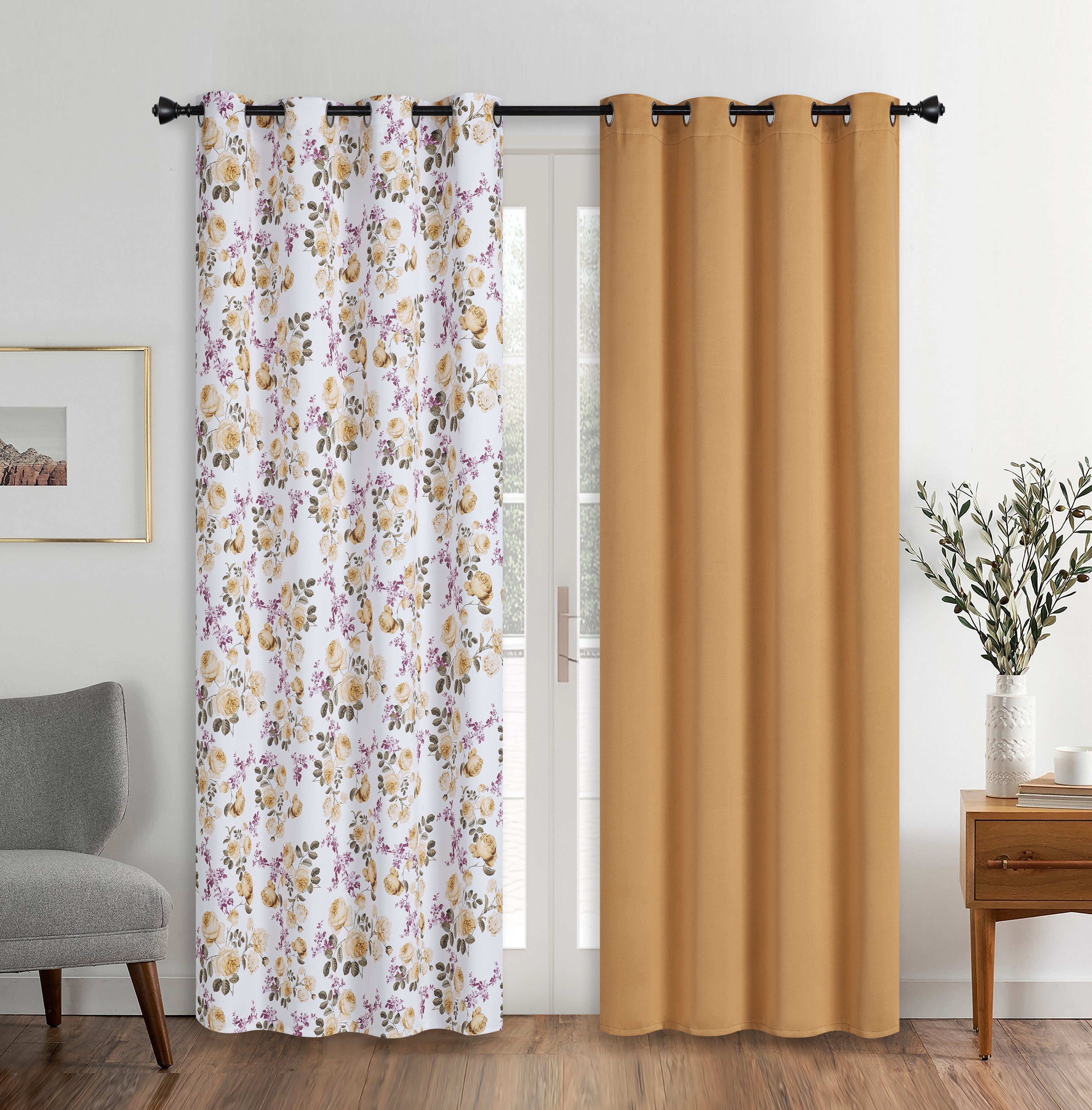 "RS-2 GOLD" REAL SHADE BLACKOUT (NEW ARRIVAL) WINDOW CURTAIN-(SOLID CASE PACK 12 ITEM PER CASE)