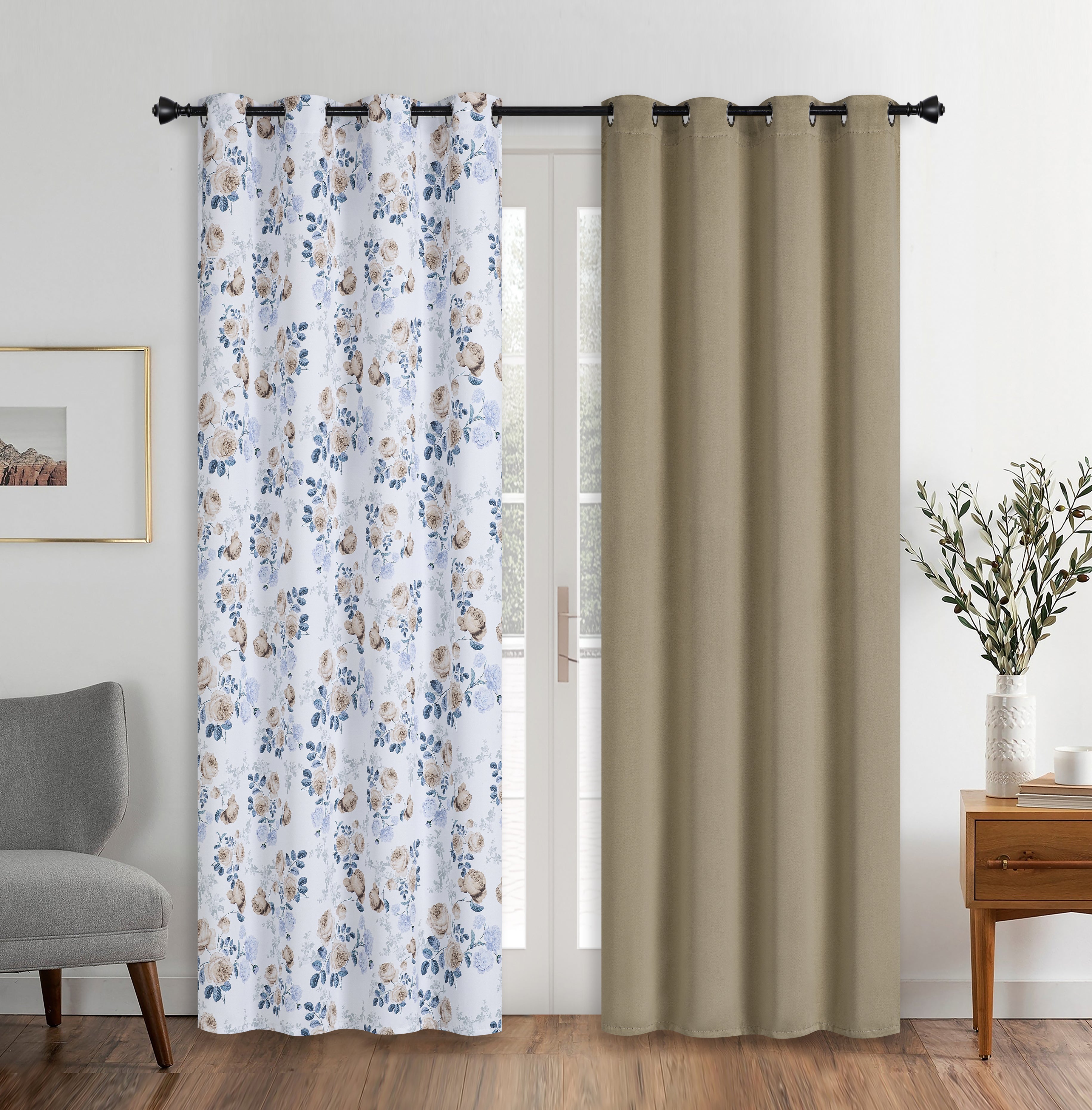 "RS-2 TAUPE" REAL SHADE BLACKOUT (NEW ARRIVAL) WINDOW CURTAIN-(SOLID CASE PACK 12 ITEM PER CASE)