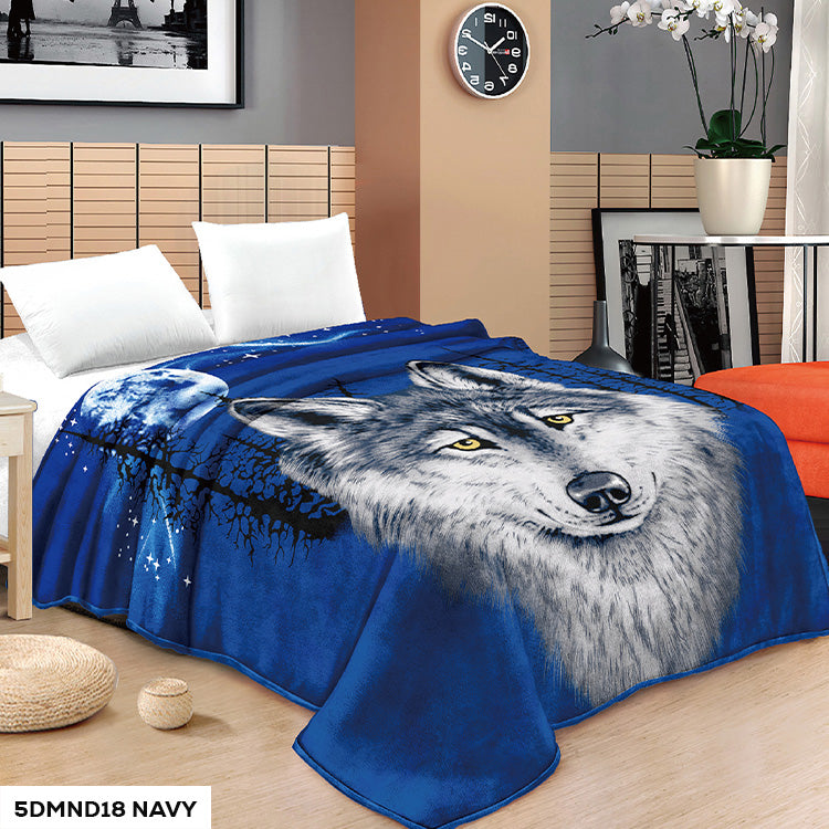 5 DIAMOND 2 PLY NEW ANIMAL DESIGN RACHELLE BLANKET - (Assorted Case Pack 10 Blanket's Per Case 2 Per Design)