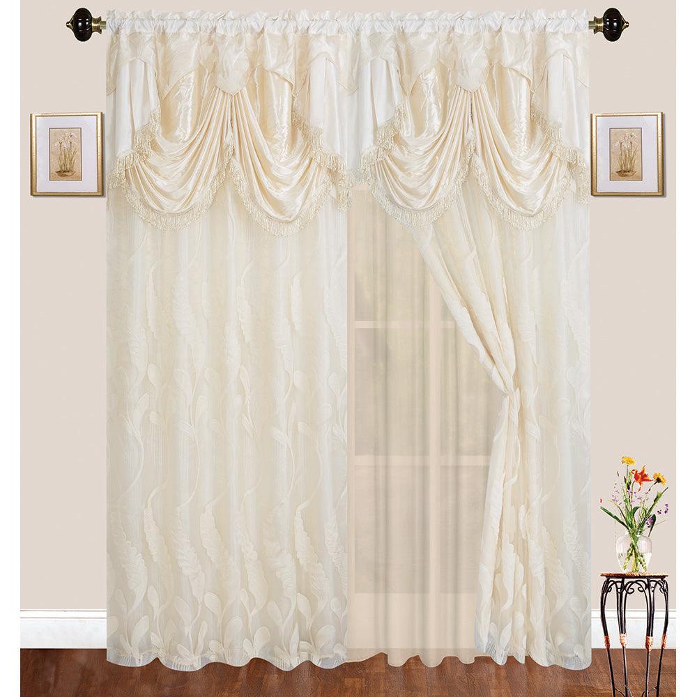 1 Piece GC17-351 Emma Collection Jacquard Window Curtain - Dahdoul Online