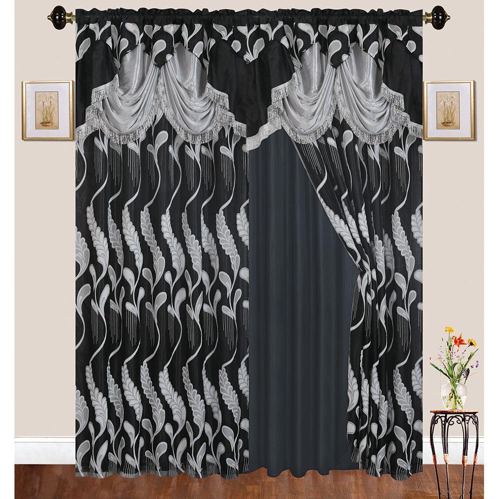 1 Piece GC17-351 Emma Collection Jacquard Window Curtain - Dahdoul Online