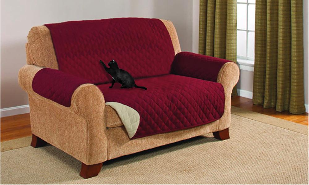 3 Piece Sofa Protector Set Burgundy-French Oak - Dahdoul Online