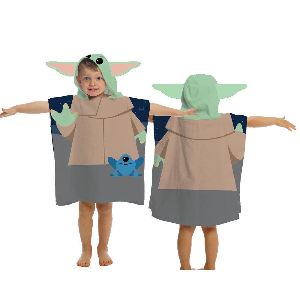 23.6"x47.2" Silk Touch Flannel Poncho-SW  Mandalorian Yoda - Dahdoul Online