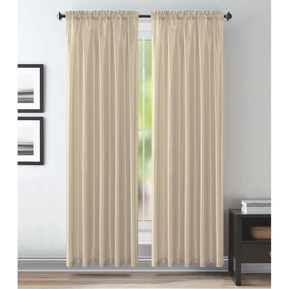 1 Piece Taupe Faux Silk Window Panel - Dahdoul Online