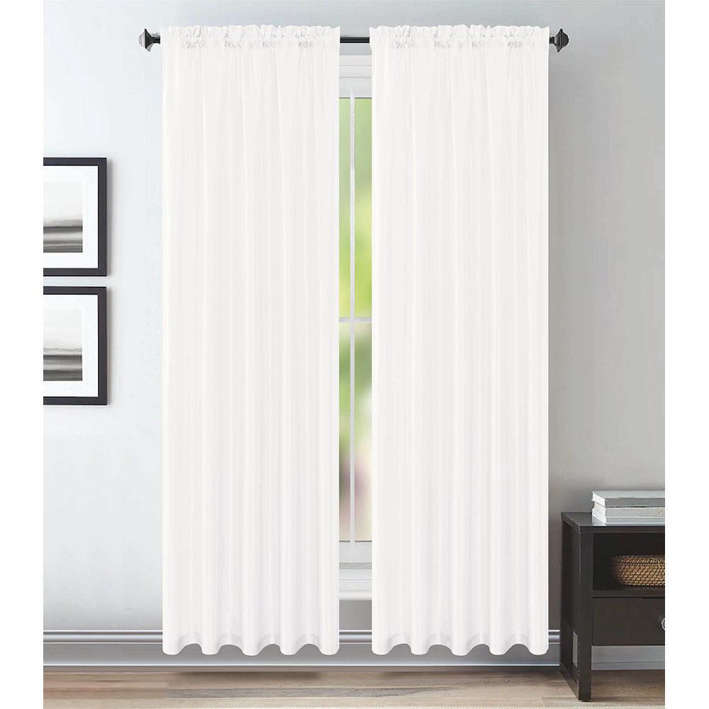 1 Piece White Faux Silk Window Panel - Dahdoul Online