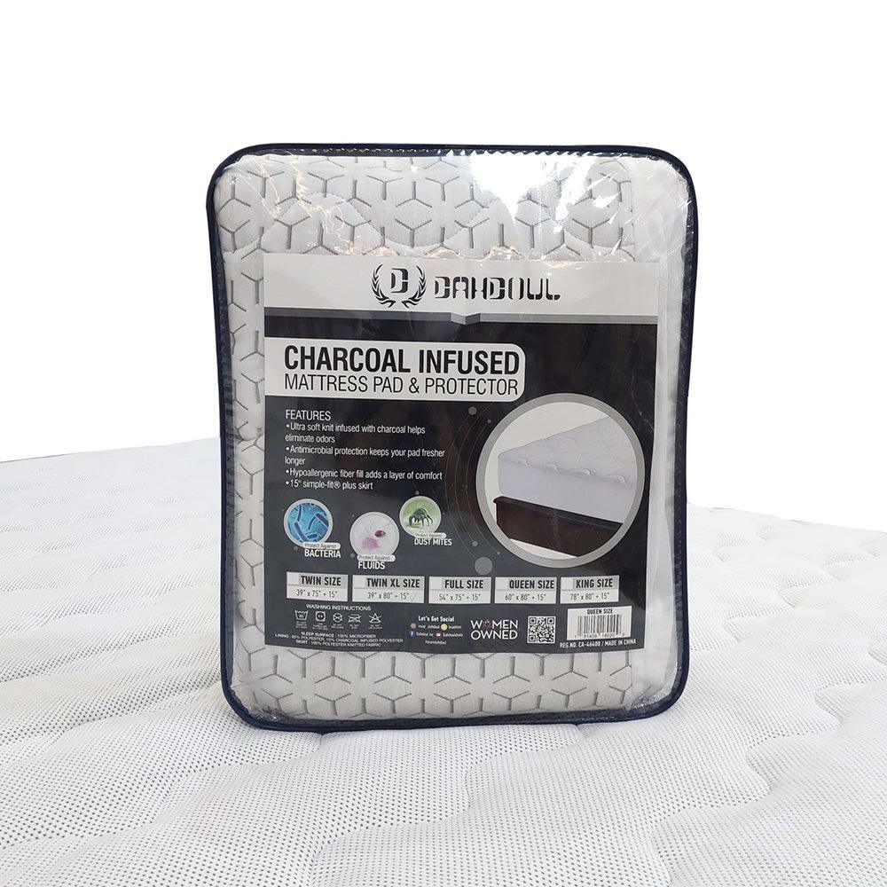 Protector y protector de colchón con infusión de carbón