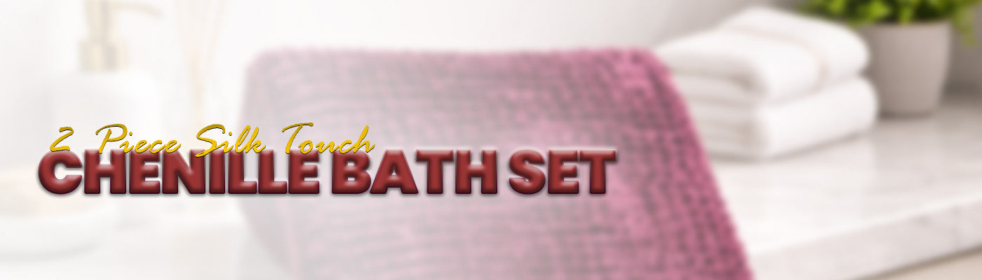 2 Piece Silk Touch Chenille Bath Set