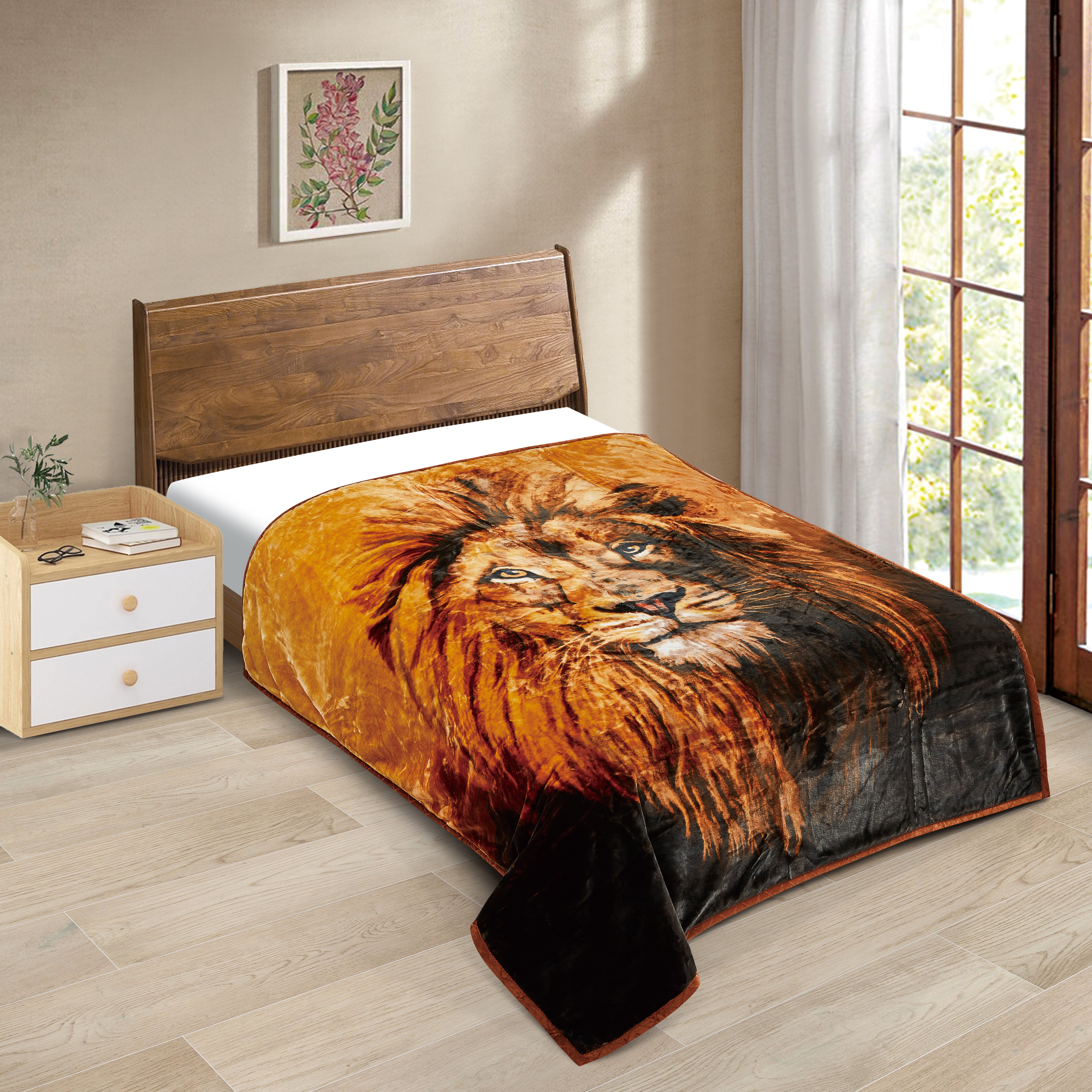 Heavy Weight Heat 2 Ply Blanket - CJ1347 Lion/Dark Brown