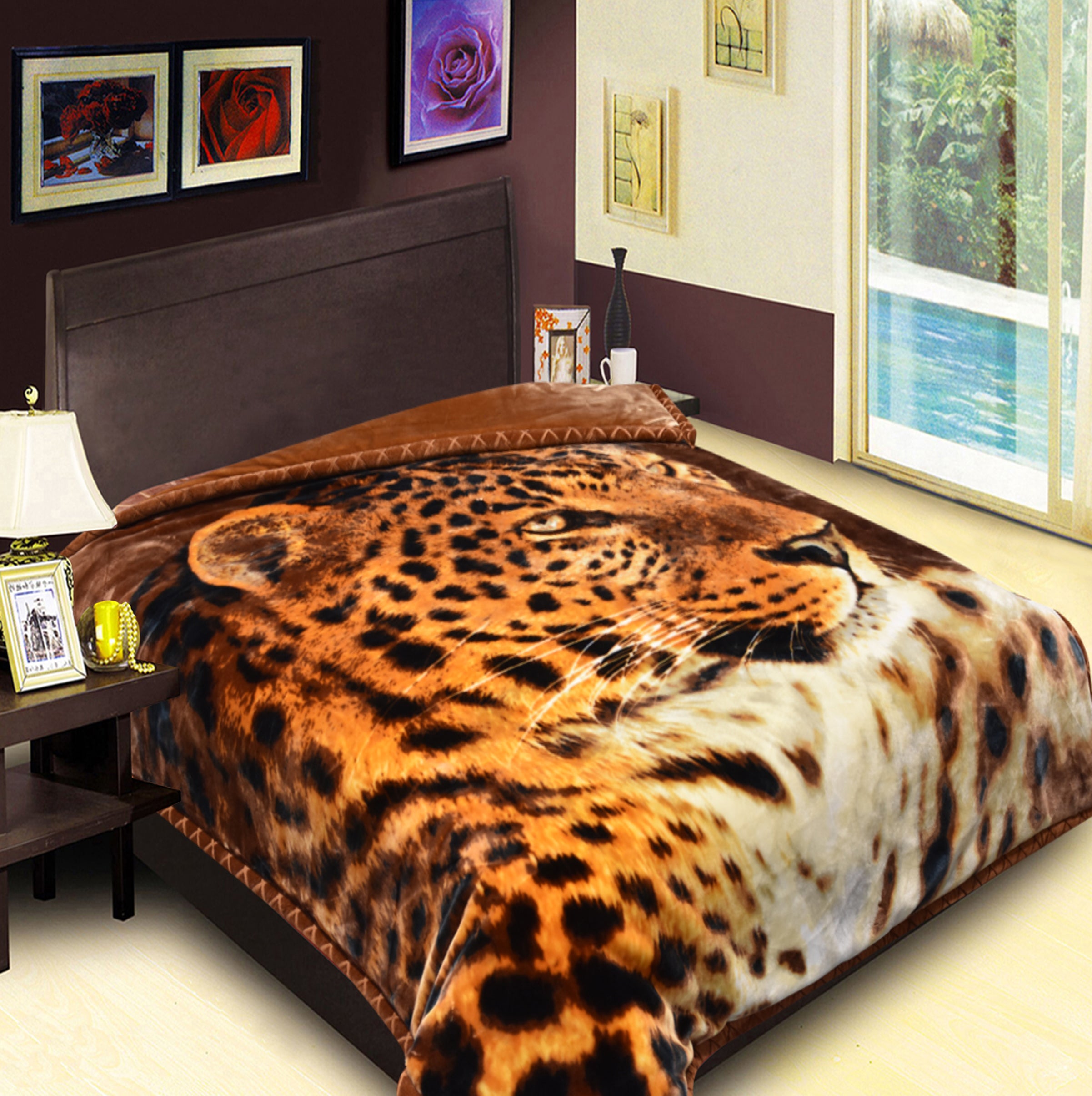 Manta azul CJ990 Golden Lion de 2 capas 