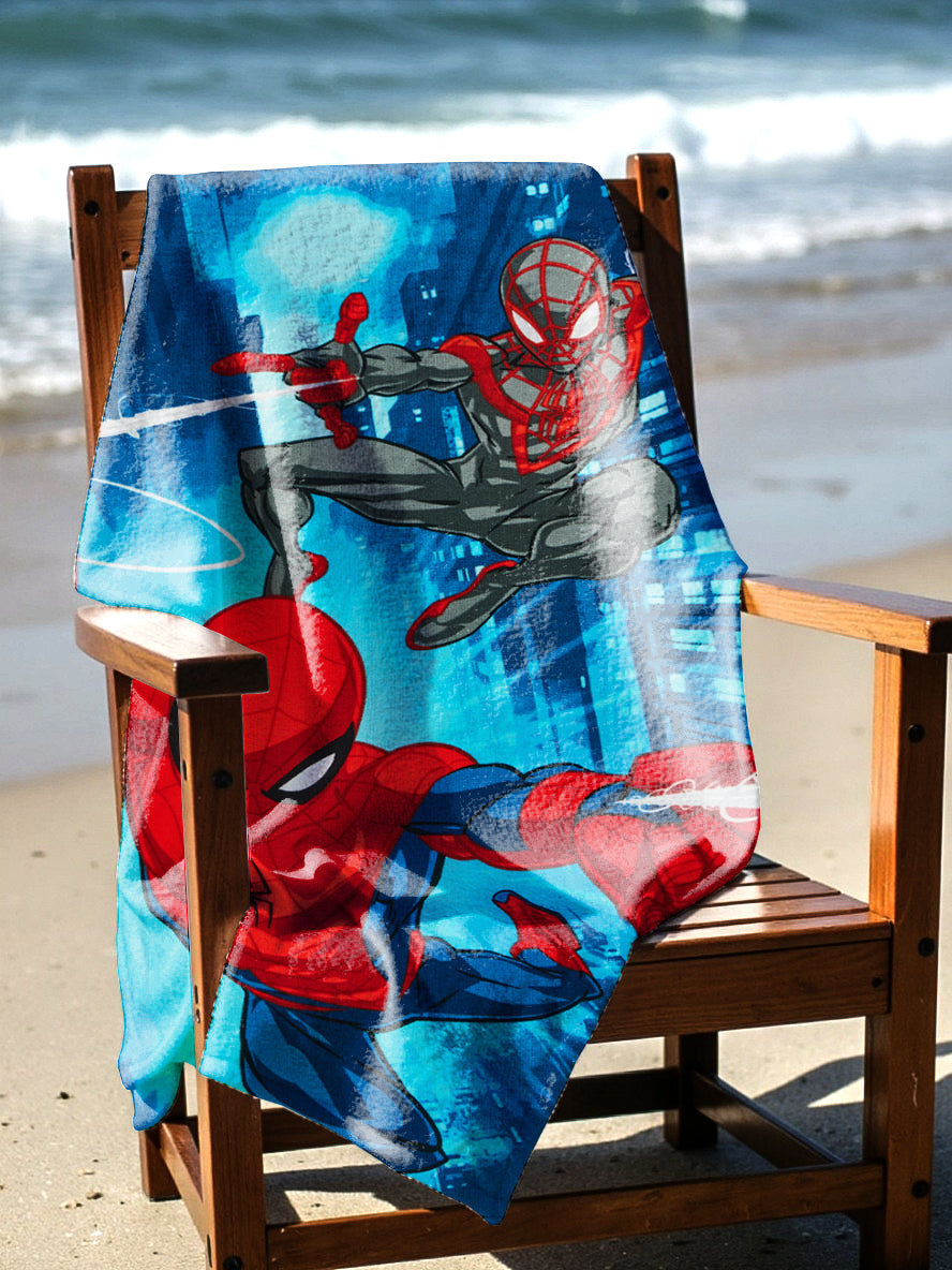 BEACH TOWEL 27"x54"- Spiderman “City Team” (SOLID PACKING 24 TOWELS PER CASE)