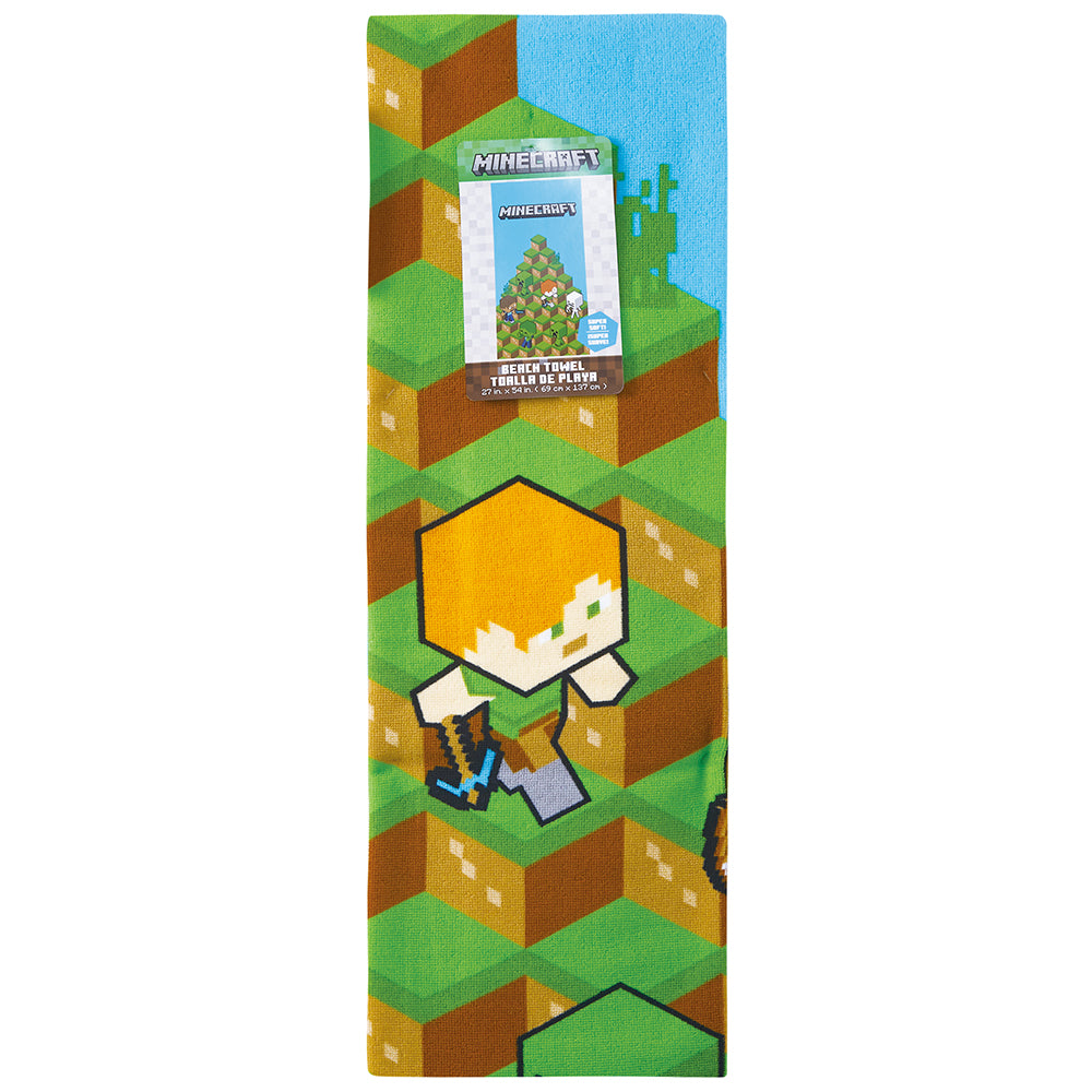 "Blocks" Minecraft 27"x54" Minecraft Beach Towel