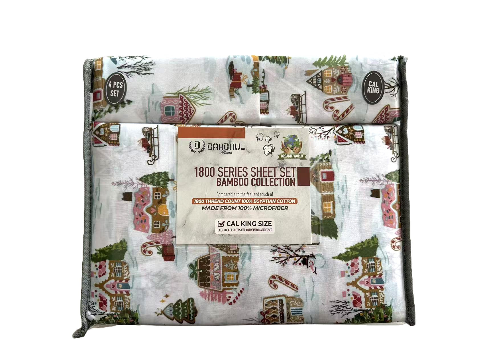 4 PIECE BAMBOO 1800 PRINTED BED SHEET DESIGNS–(ASSORTED CASE PACK 10 SHEETS PER CASE)