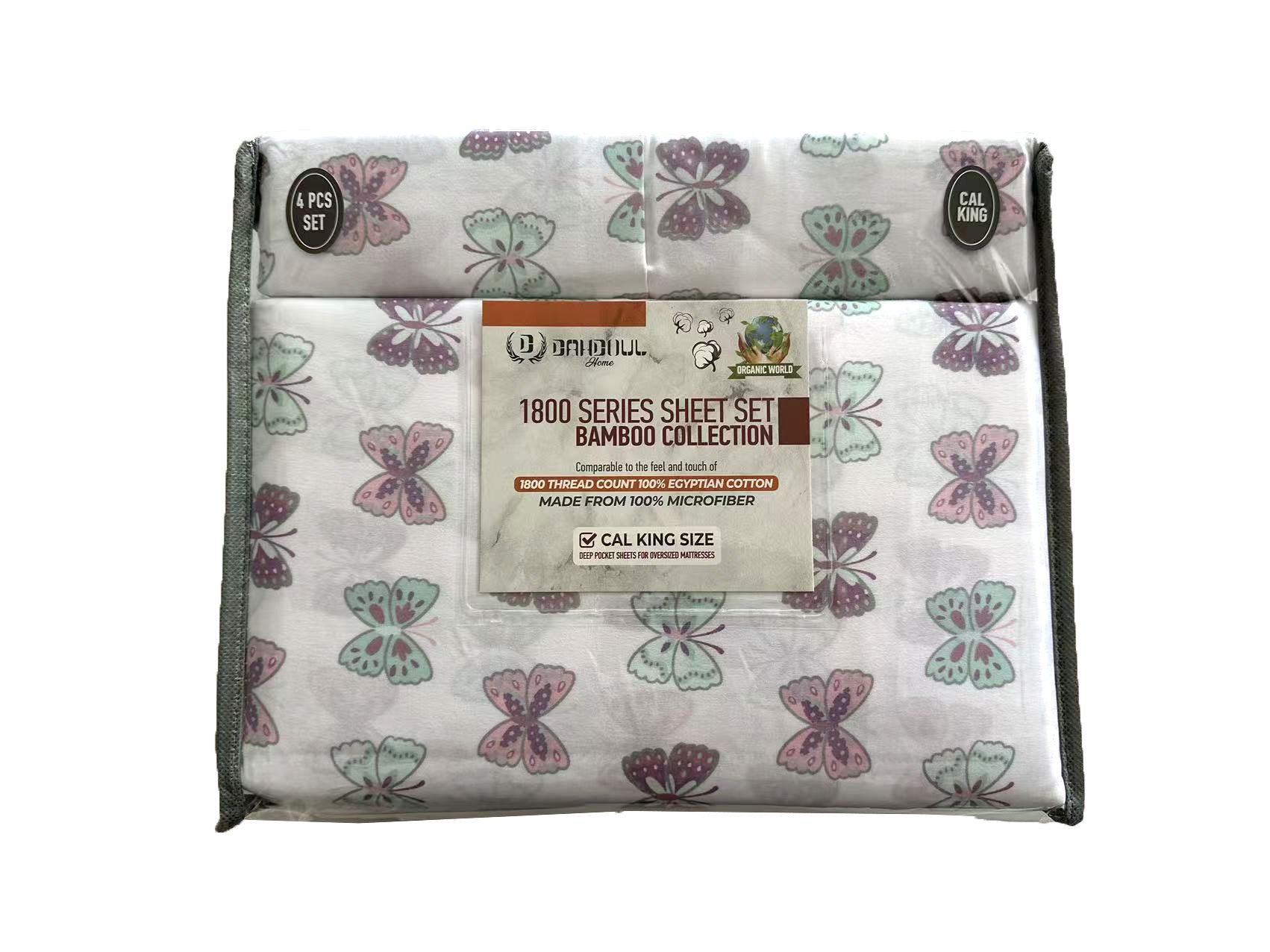 4 PIECE BAMBOO 1800 PRINTED BED SHEET DESIGNS–(ASSORTED CASE PACK 10 S