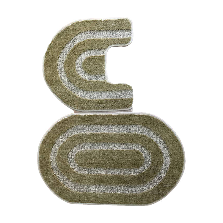 2 Qaybood oo Oval Shaggy Bath Set