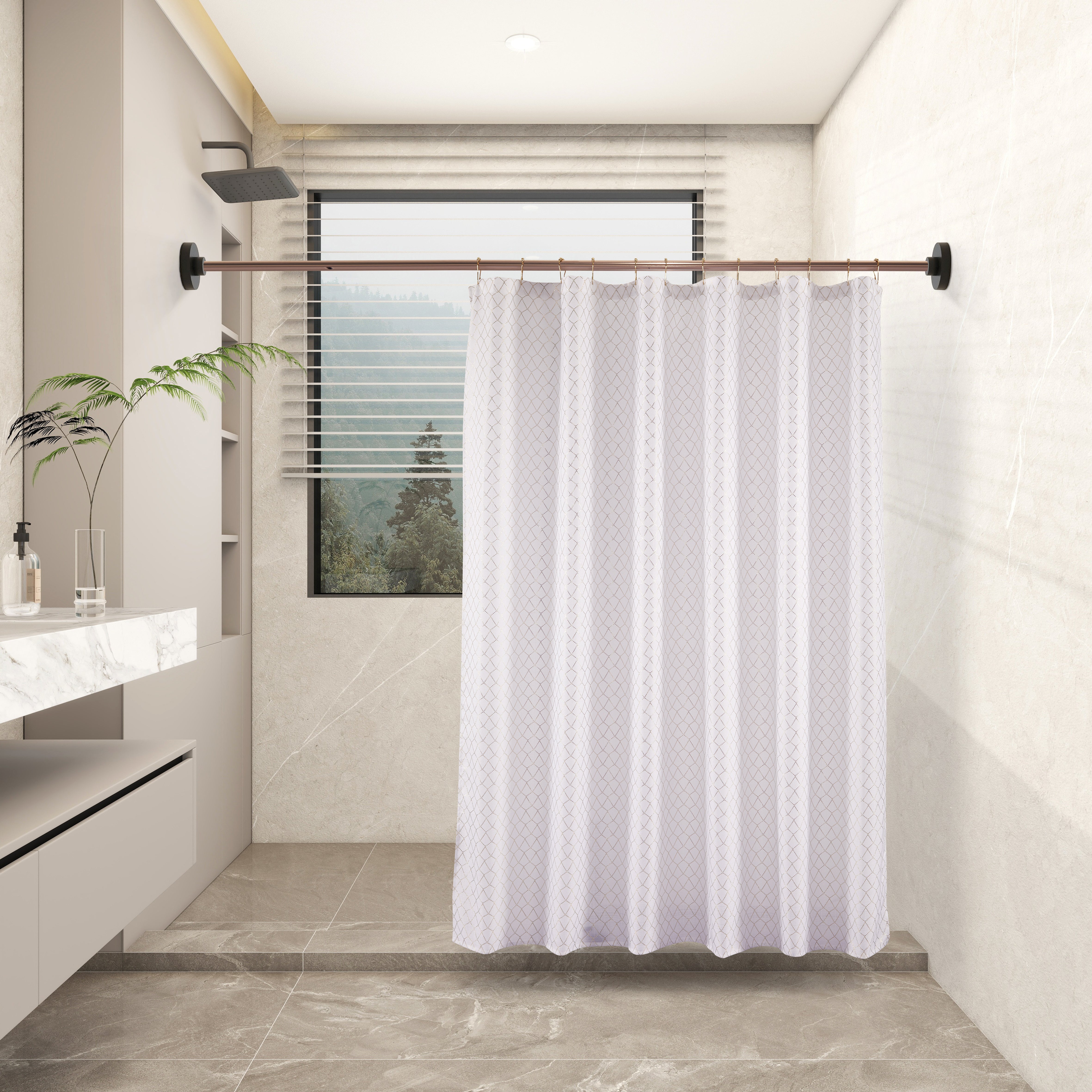 13 Pieces Metallic Sedona Shower Curtain | Metallic 0032-Gold Foil