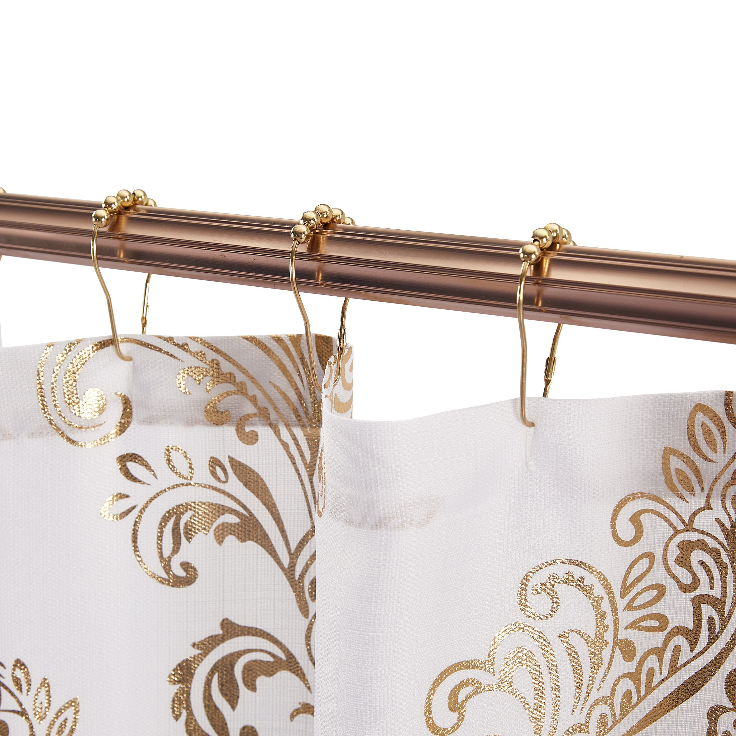 13 Pieces Metallic Sedona Shower Curtain | Metallic 0034-Gold Foil