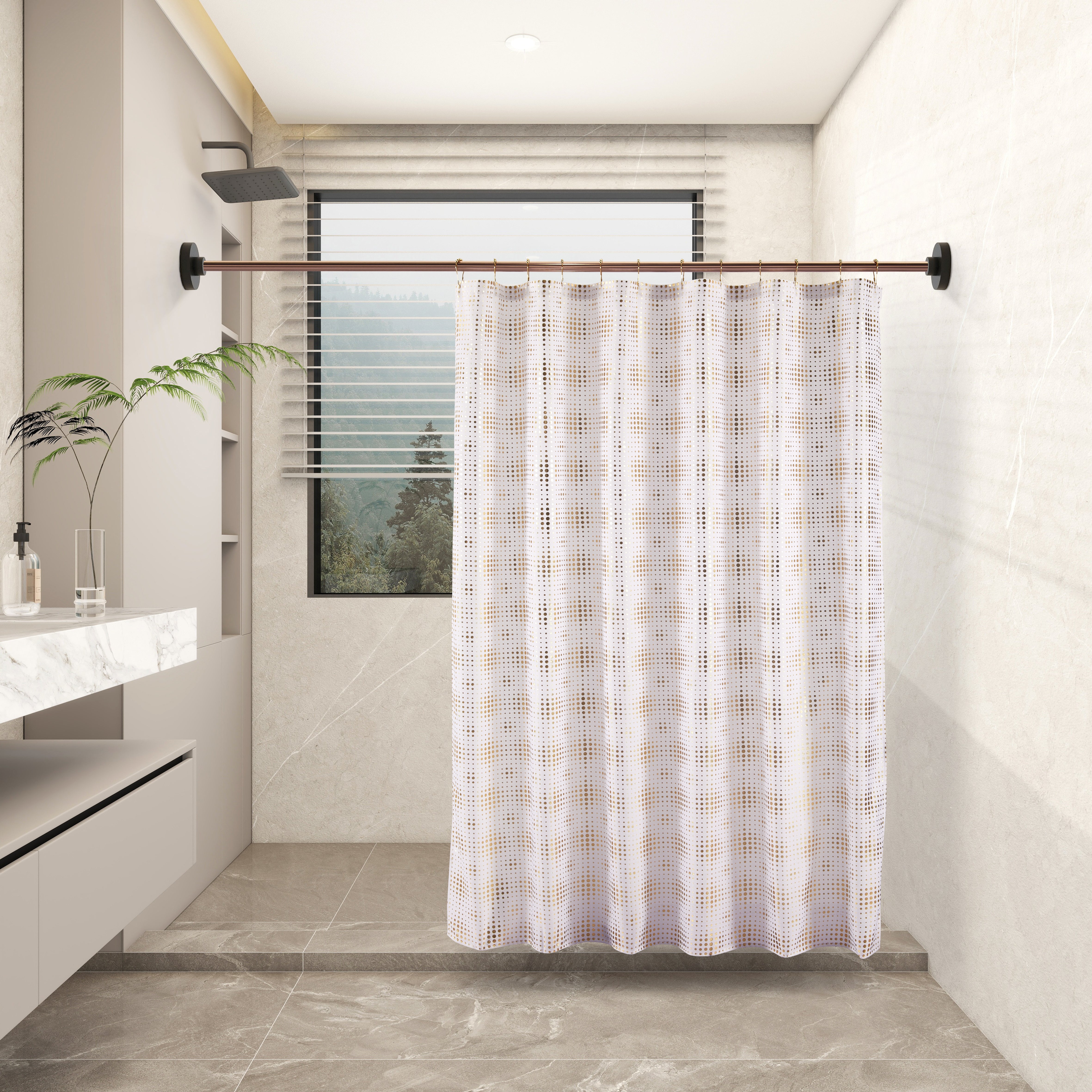 13 Pieces Metallic Sedona Shower Curtain | Metallic 0020-Gold Foil