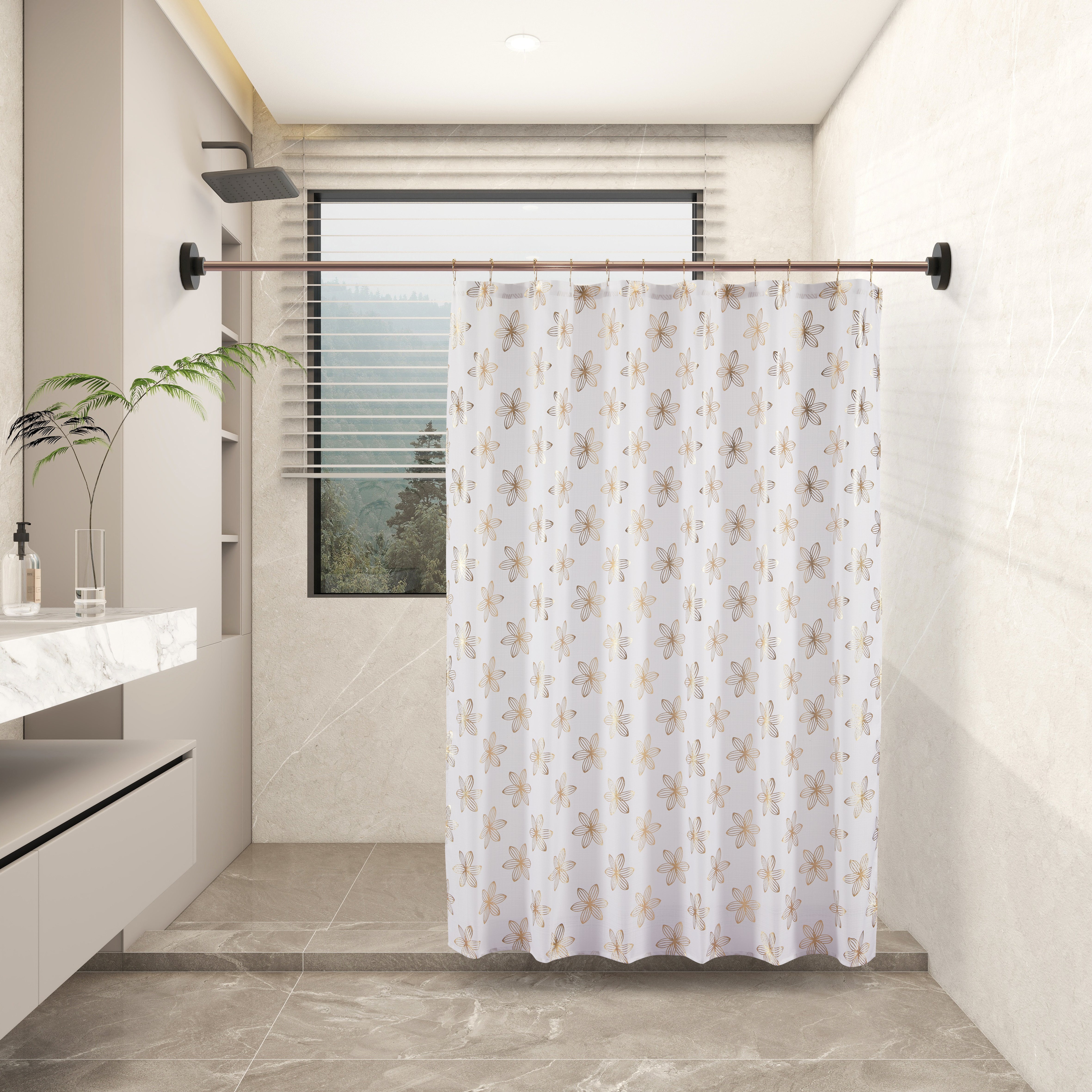 13 Pieces Metallic Sedona Shower Curtain | Marise Gold