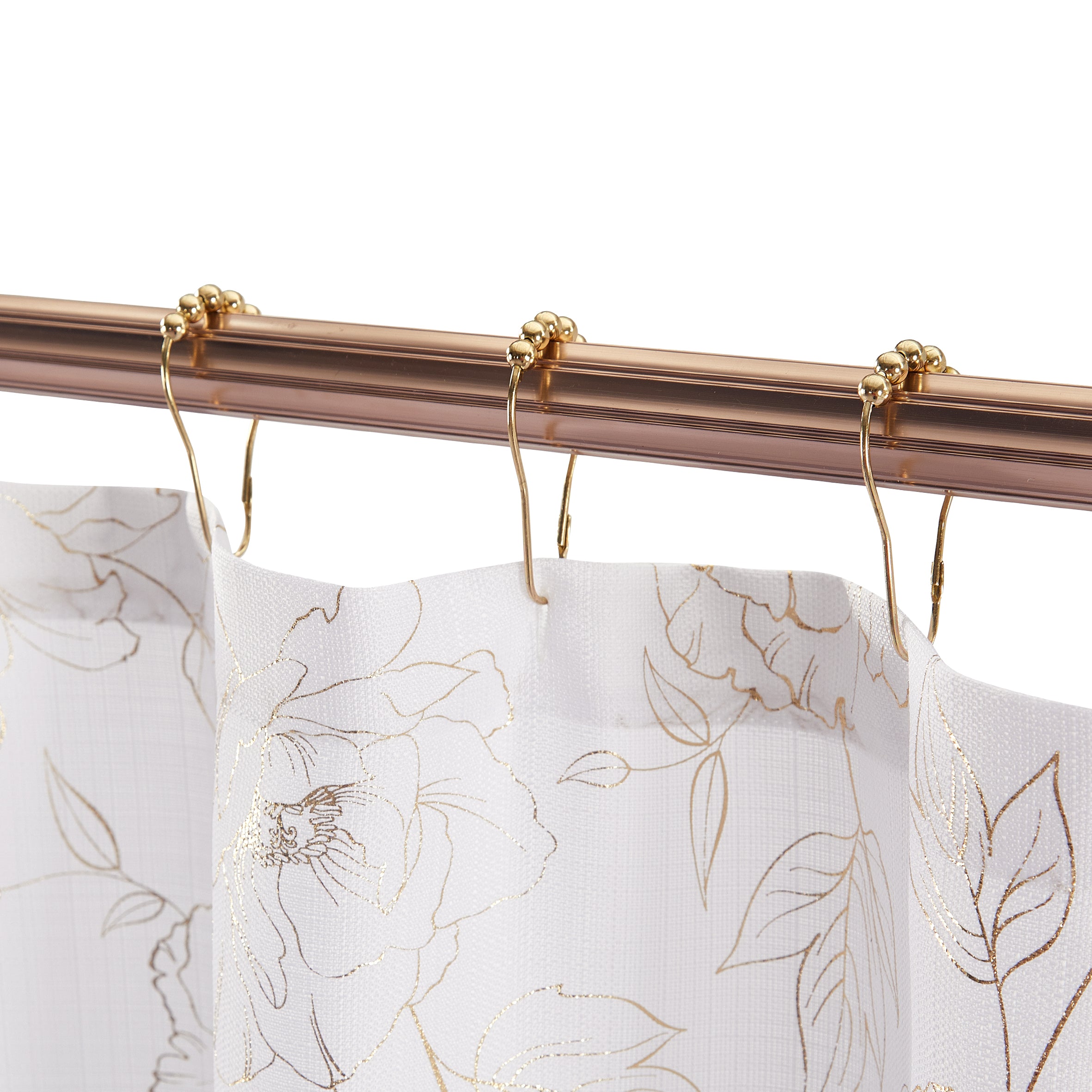 13 Pieces Metallic Sedona Shower Curtain | Belle-Gold Foil