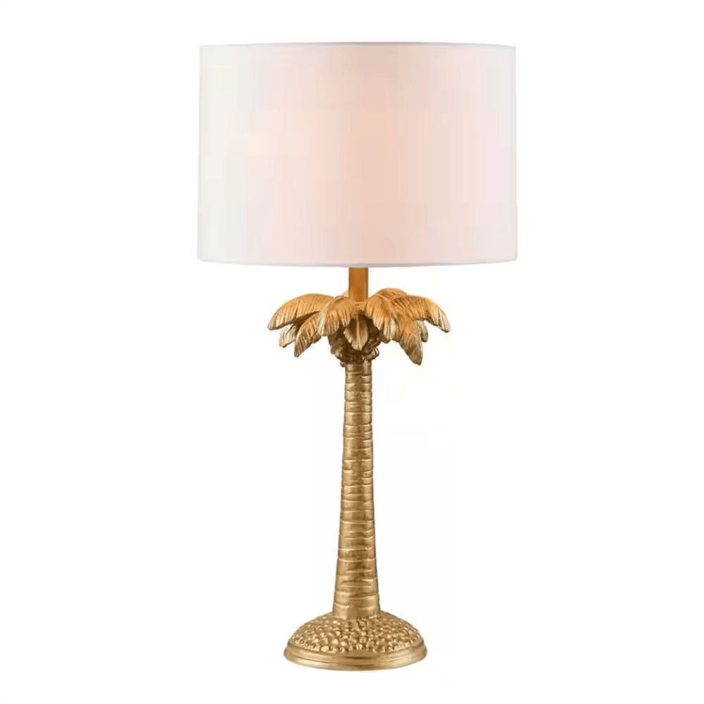 Honfleur 22.2 in. Gold Outdoor Table Lamp with Fabric Shade - Dahdoul Online