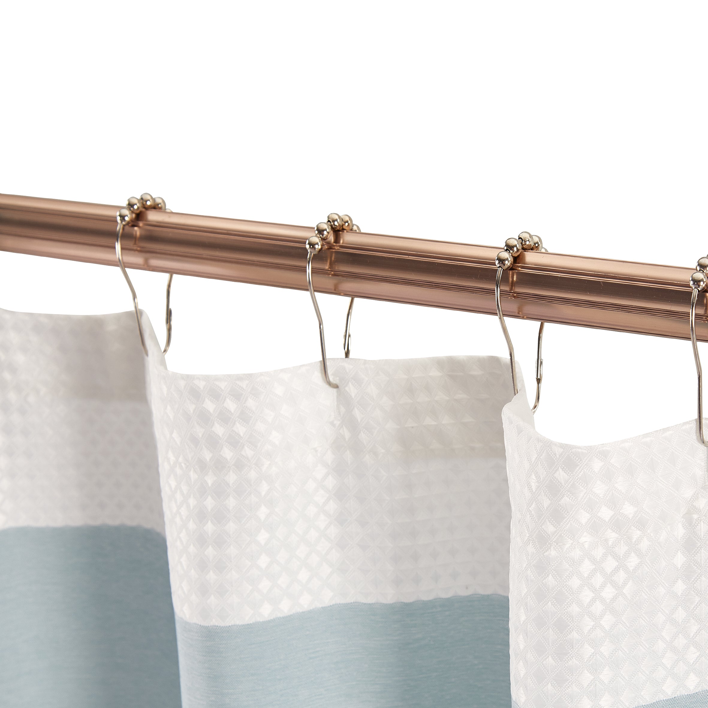 Elegance “Textured Shower Curtain Set" - Aqua