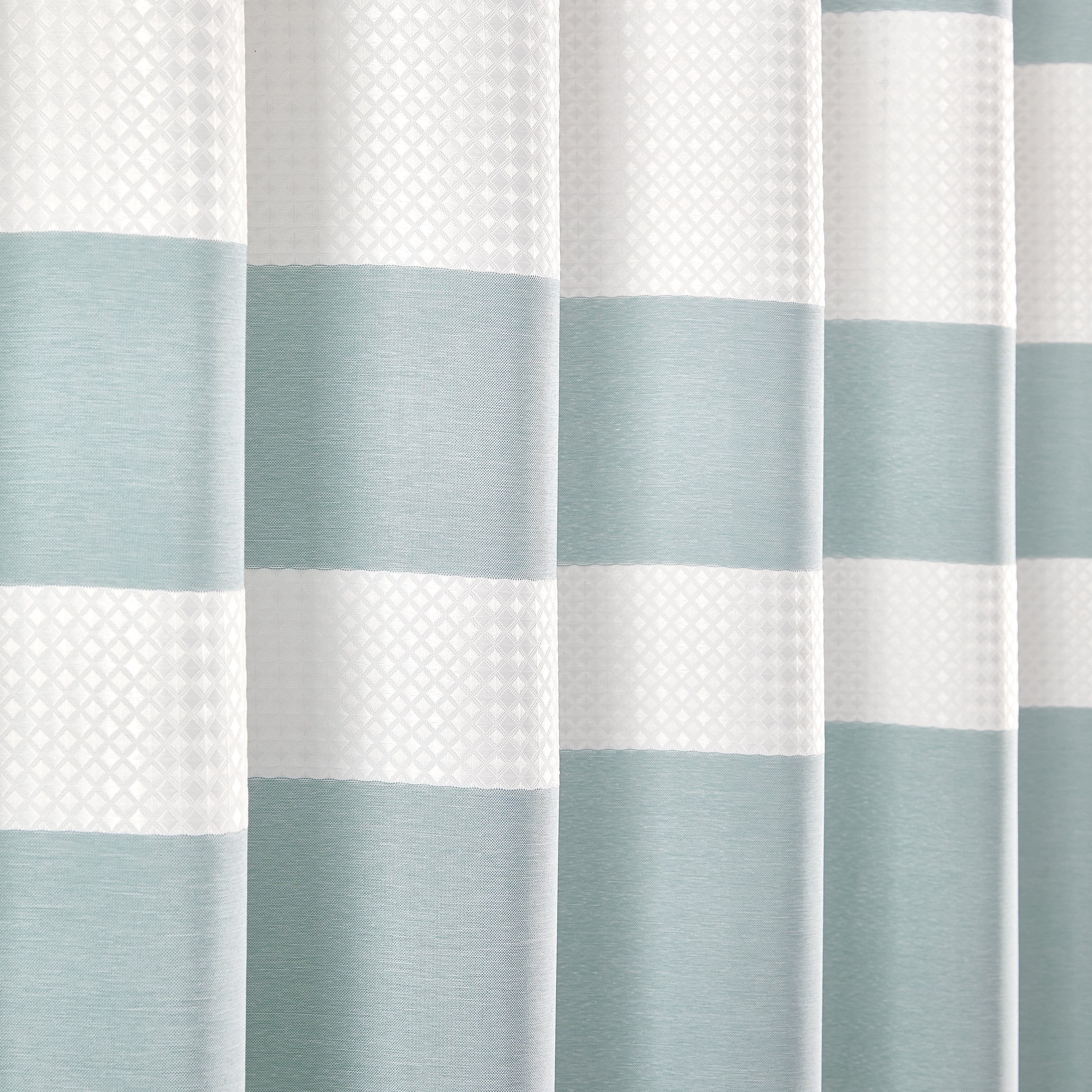 Elegance “Textured Shower Curtain Set" - Aqua