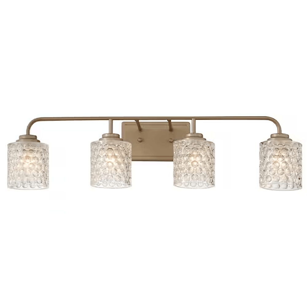 Strasbourg 31.5 in. 4-lights Brass Dust Vanity Light with Cut Crystal Glass Shade - Dahdoul Online